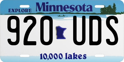 MN license plate 920UDS