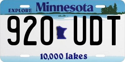 MN license plate 920UDT