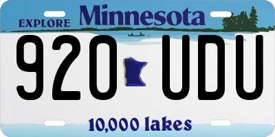 MN license plate 920UDU