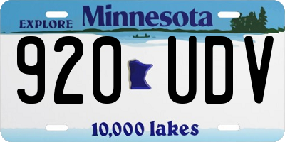 MN license plate 920UDV