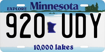 MN license plate 920UDY