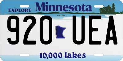 MN license plate 920UEA