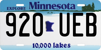 MN license plate 920UEB