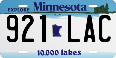 MN license plate 921LAC