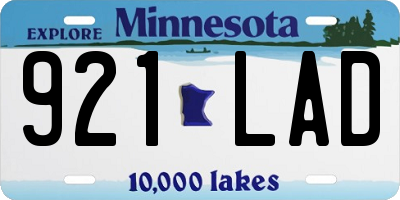 MN license plate 921LAD