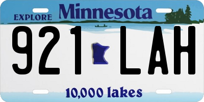 MN license plate 921LAH