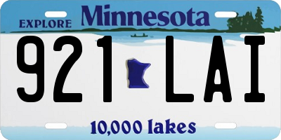 MN license plate 921LAI