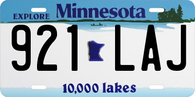 MN license plate 921LAJ
