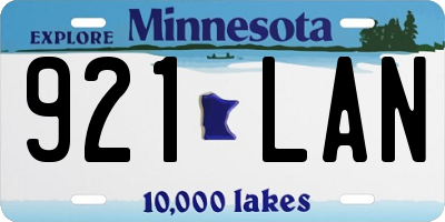 MN license plate 921LAN