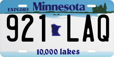 MN license plate 921LAQ