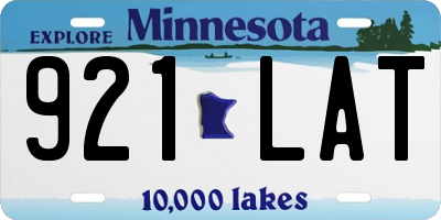 MN license plate 921LAT