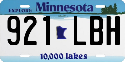 MN license plate 921LBH