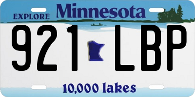 MN license plate 921LBP
