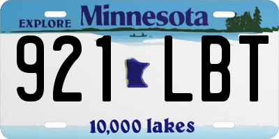 MN license plate 921LBT