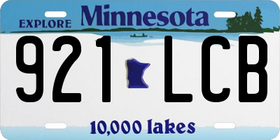 MN license plate 921LCB