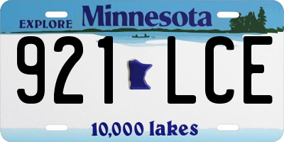 MN license plate 921LCE