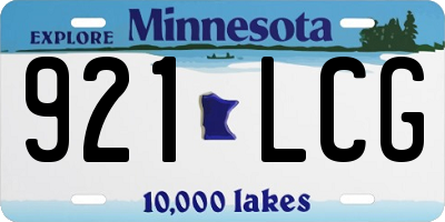 MN license plate 921LCG
