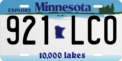 MN license plate 921LCO