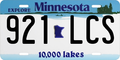 MN license plate 921LCS