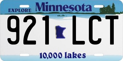 MN license plate 921LCT
