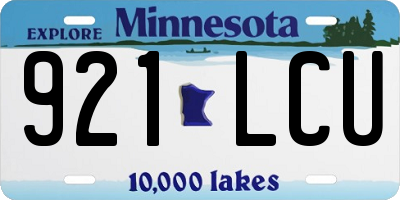 MN license plate 921LCU