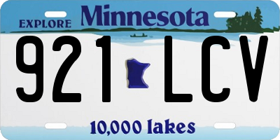 MN license plate 921LCV