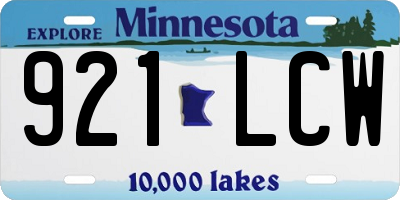 MN license plate 921LCW
