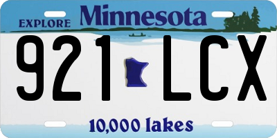 MN license plate 921LCX