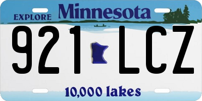 MN license plate 921LCZ