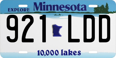 MN license plate 921LDD