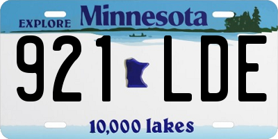 MN license plate 921LDE