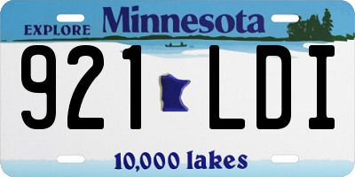 MN license plate 921LDI