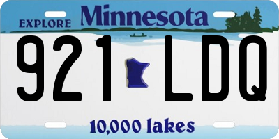 MN license plate 921LDQ