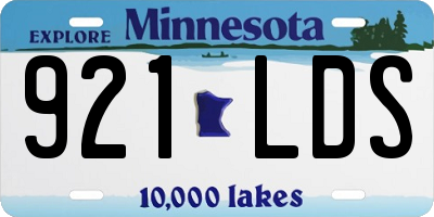 MN license plate 921LDS