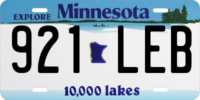 MN license plate 921LEB