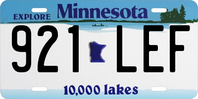 MN license plate 921LEF