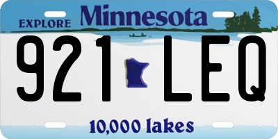 MN license plate 921LEQ