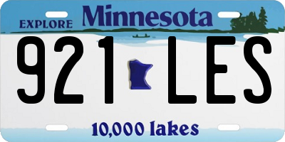 MN license plate 921LES