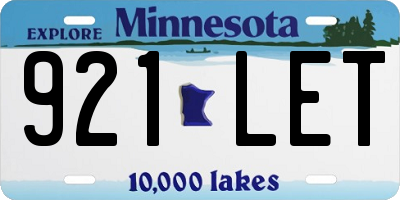 MN license plate 921LET