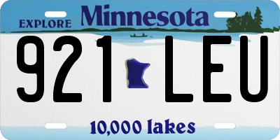MN license plate 921LEU
