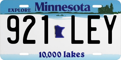 MN license plate 921LEY