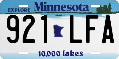MN license plate 921LFA