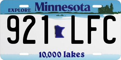 MN license plate 921LFC