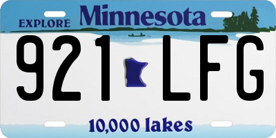 MN license plate 921LFG