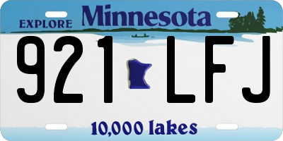 MN license plate 921LFJ