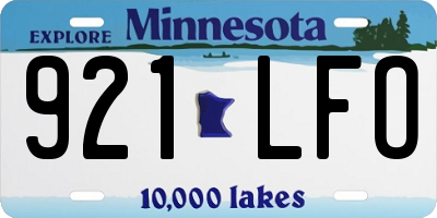 MN license plate 921LFO