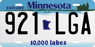 MN license plate 921LGA