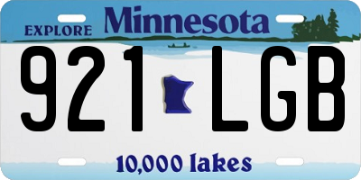 MN license plate 921LGB