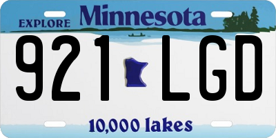 MN license plate 921LGD