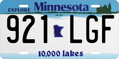 MN license plate 921LGF